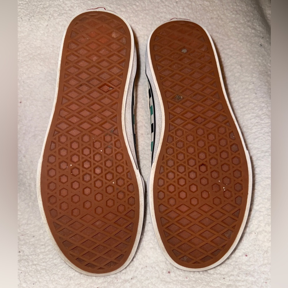 Vans Kids Off The Wall Checker Canvas Sneaker | Size 4 | Black | Green | White | - Picture 8 of 8